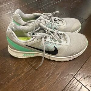 Nike Air Gray and Green Sneakers